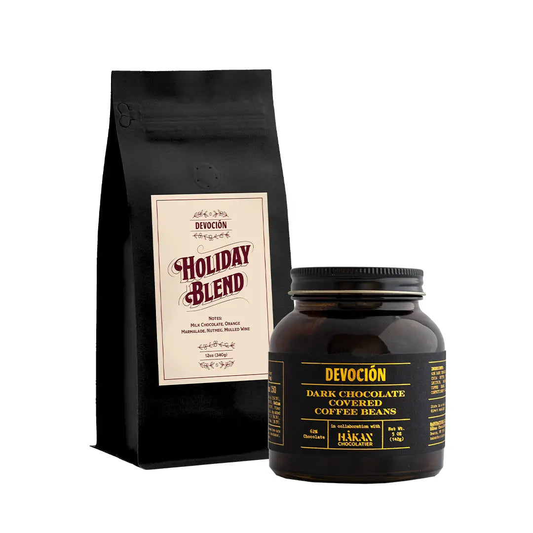 HOLIDAY BLEND & CHOCOLATE COVERED ESPRESSO BEANS - GOODY Devoción